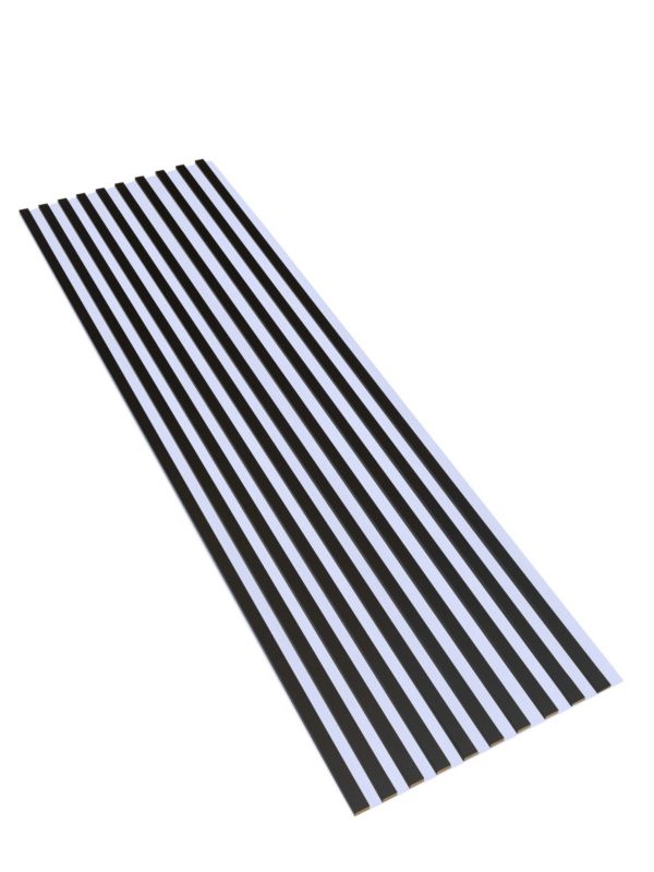 Lamele na Białej Płycie Ścienne SunWood 275x58cm Panele Dekoracyjne Czarny 1 szt.