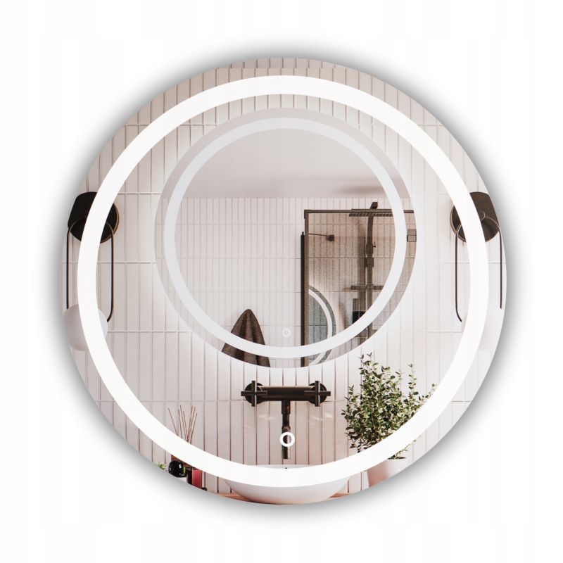 Lustro Łazienkowe stylowelustro okrągłe średnica 60 CM z LED 1szt.