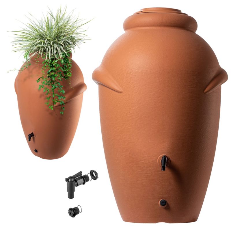 Zbiornik Na Deszczówkę KADAX 360L Wodę Beczka + Kranik Doniczka 1 szt.