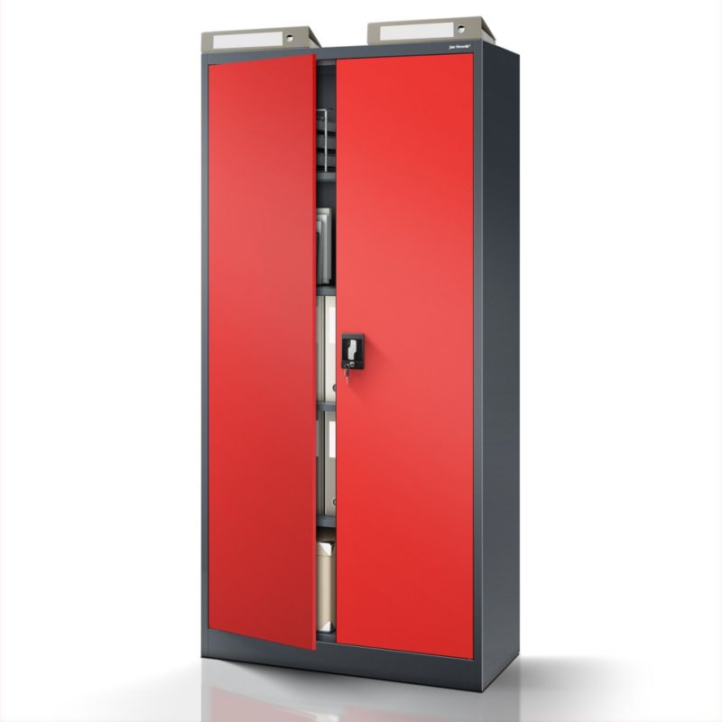 Szafa metalowa biurowa Jan Nowak 195x90x40 cm czerwono-antracytowa 1 szt