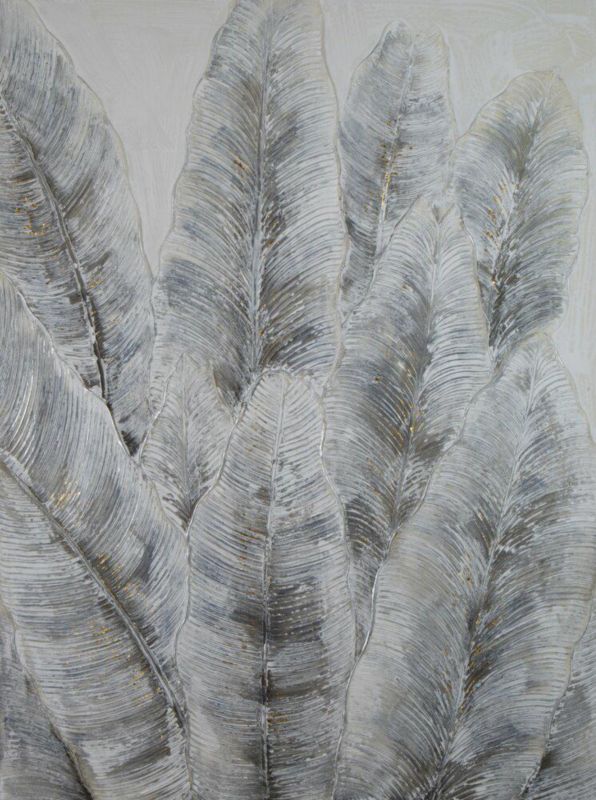 Obraz 630 Eurofirany 90x120 cm liście bananowca obraz ręcznie malowany na płótnie 1 szt.