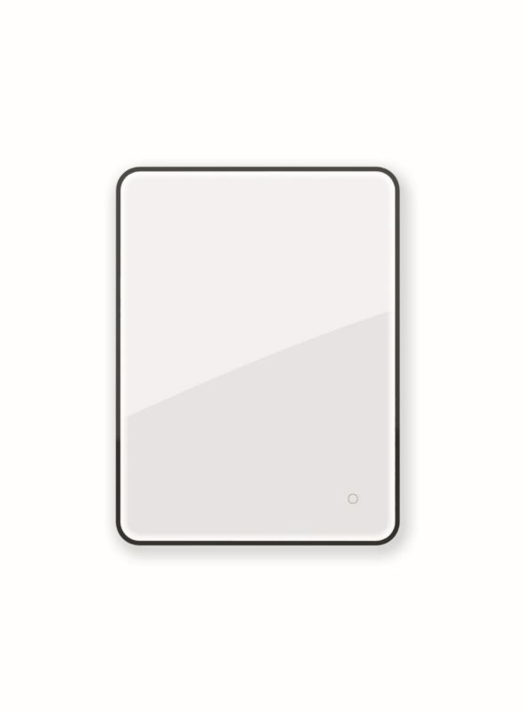 Lustro łazienkowe Oltens Nordlis LED 60x80 cm prostokątne rama czarna mata grzewcza 1 szt.