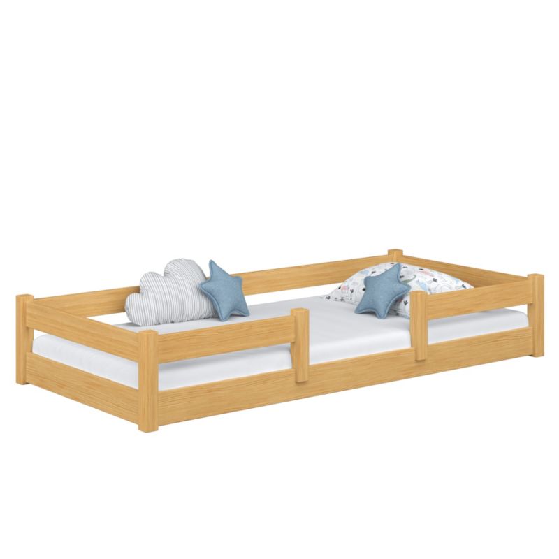 Drewniane łóżko N-WOOD niskie N01 sosna naturalna 80x180 1szt.