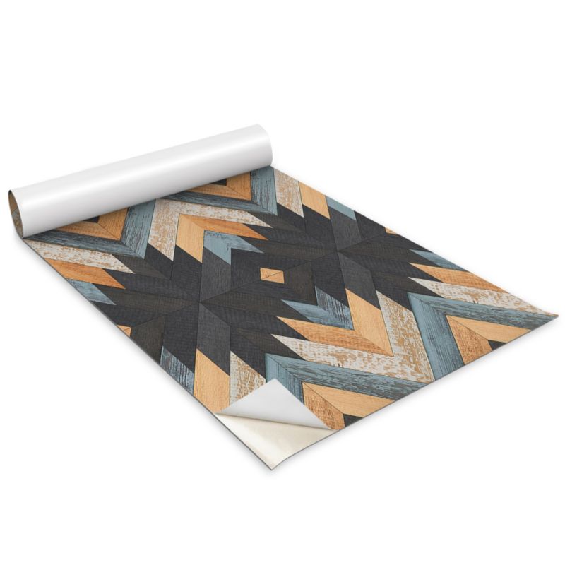 Folia Dekoracyjna Na Meble Wallfluent 100x50 cm Geometryczne figury wzór Odporna Folia Samoprzylepna Mat 1 rol.