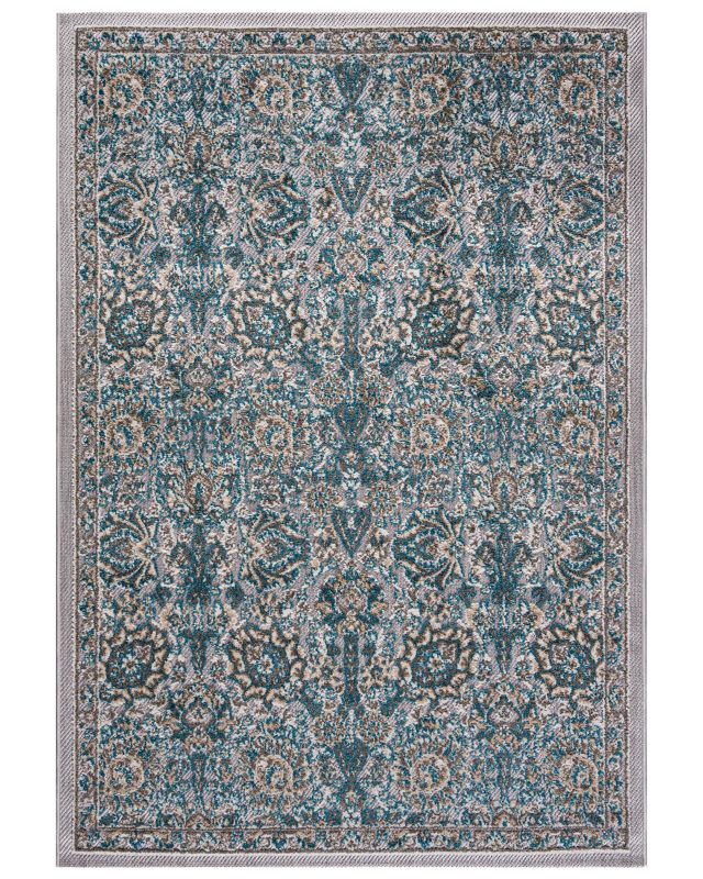 Dywan zewnętrzny/wewnętrzny orientalny Saronno Blu Mazovia 250x350cm wodoodporny na balkon, taras, niebieski 1 szt.