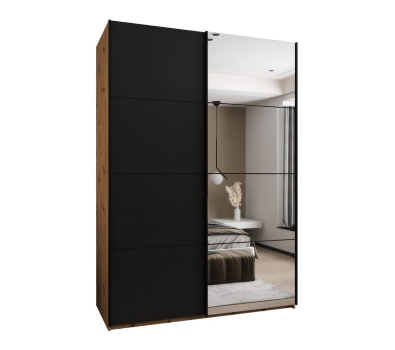 Szafa przesuwna Abiks LUX 3 wysoka szer.180cm artisan/czarny/czarny 1szt.