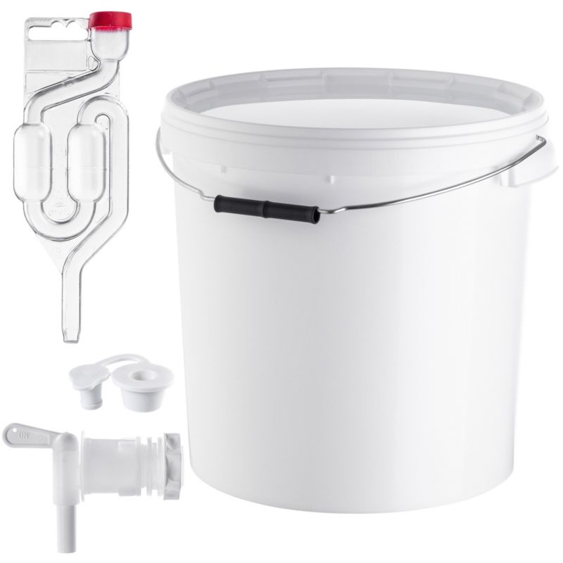 Wiadro fermentacyjne KADAX Zestaw z pokrywą, uchwytem, korkiem obrotowym, korkiem fermentacyjnym 20L 1 szt.