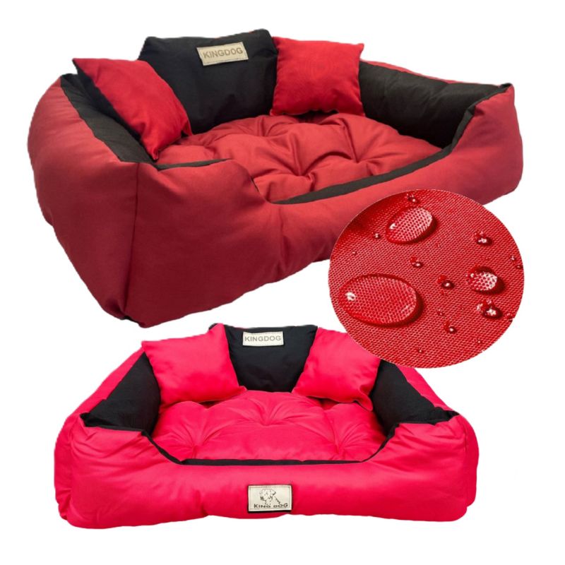 Legowisko dla psa kojec KINGDOG 100x75 cm personalizowane czerwone 1szt