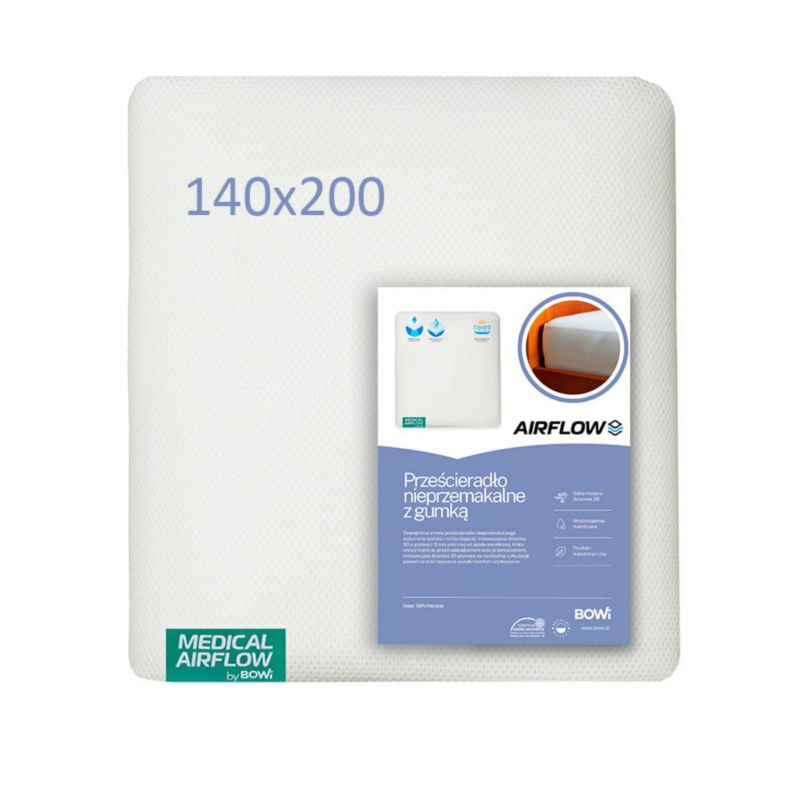 Prześcieradło nieprzemakalne BOWI 140x200 cm z gumką oddychające szybkoschnące 1 szt.