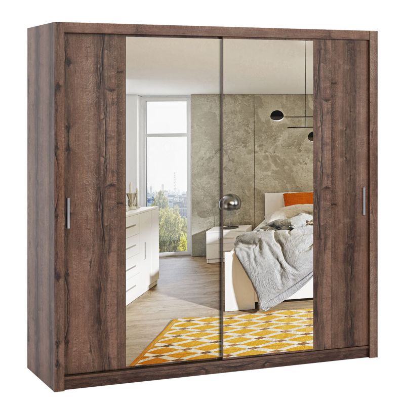 Szafa przesuwna z lustrem MIRJAN 24 Bono SZ220 dąb monastery 1 szt.