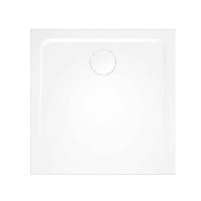 Brodzik konglomeratowy GoodHome Teesta kwadratowy 80 x 80 x 2,7 cm biały