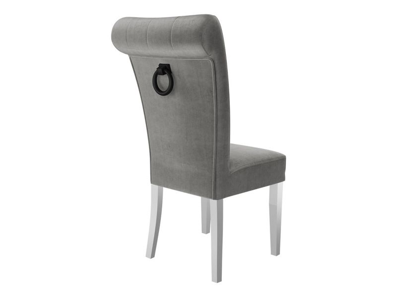 Krzesło MIRJAN 24 S65 biały półmat + szary + kołatka czarna 1 szt.