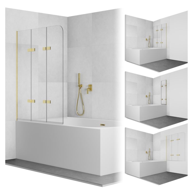 Parawan nawannowy 140x120 trzyczęściowy składany SATIS SEVANTE złoty 1 szt.