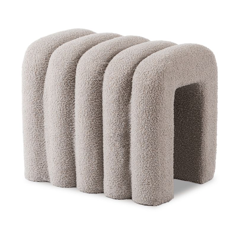 Pufa Mebel Elite PIKSEL Siedzisko Do Przedpokoju Toaletki Teddy Puf Szara 1 szt