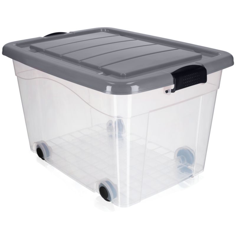 Pojemnik KADAX Organizer Pudełko Zabawki Na Kółkach 60L Szary 1 szt.