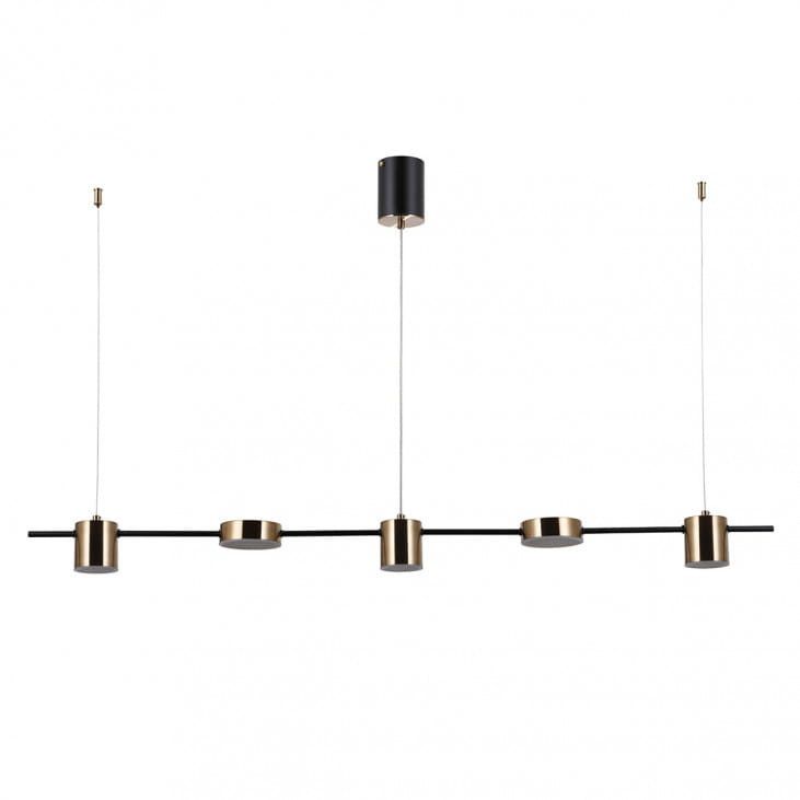 Lampa sufitowa wisząca Italux Remdal 9313 mosiężno-czarna nowoczesna wbudowany LED 30W 1 szt.