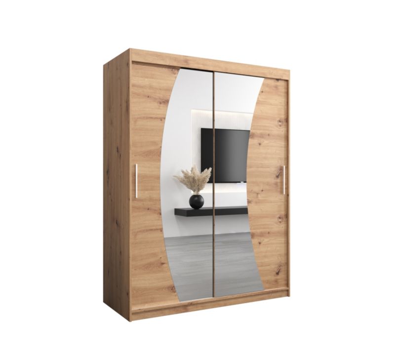 Szafa przesuwna Garderoba Abiks WAVE 150 dąb artisan + dąb artisan 1 szt.