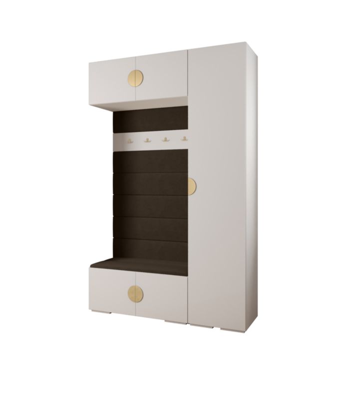 Garderoba do przedpokoju Abiks INOVA 4 Z19 biały+złoty+manila04 1 szt.