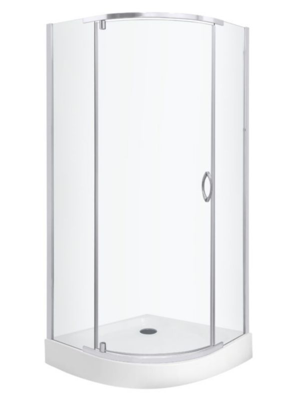 Kabina pysznicowa Kerra Splash 80x80 cm z brodzikiem szkło transparentne profile chrom uchylna 1 szt.