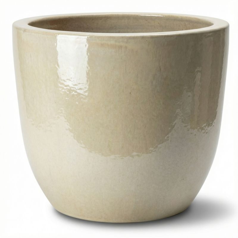 Doniczka ceramiczna Provencelia LANCELOT szkliwiona mrozoodporna 29 x 26 cm Perłowy 1szt