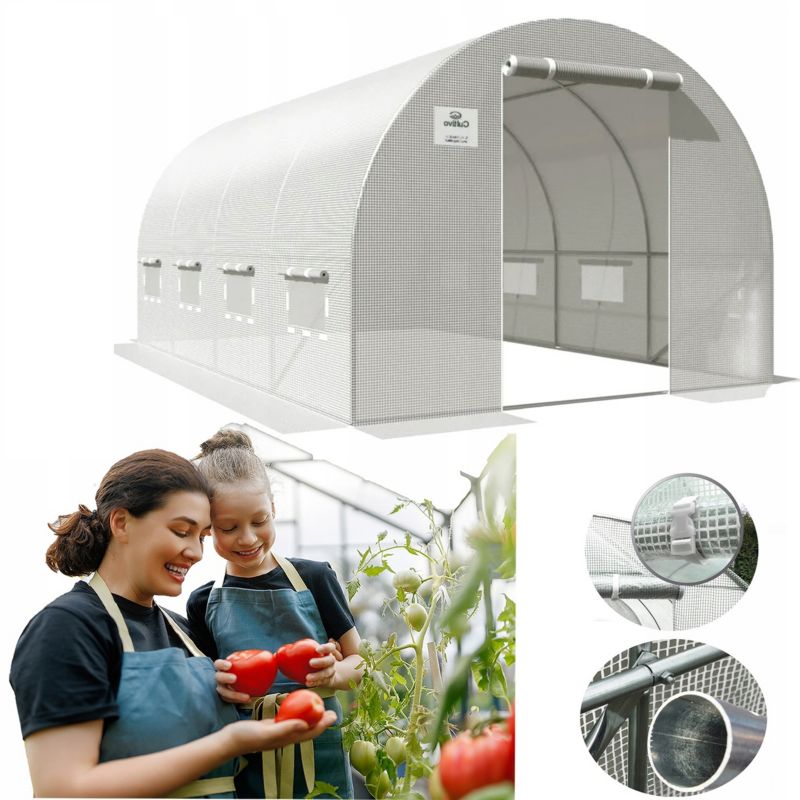 Tunel Ogrodowy Cultivo Foliowy Szklarnia 4x2,5m 10m 2,5x4 Biały Warzywa Dodatki 1 szt