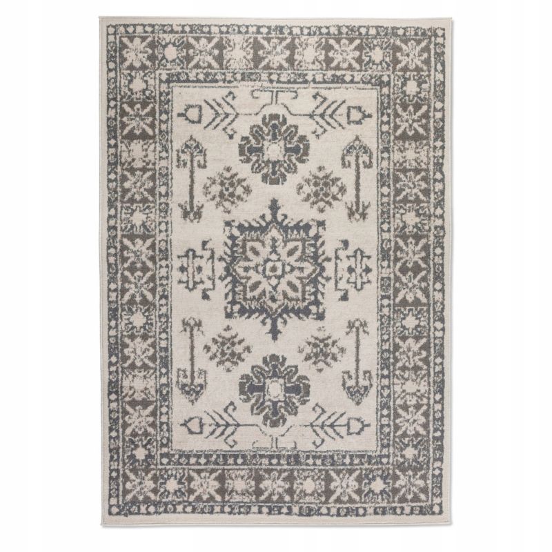 Dywan Hanse Home tradycyjny do salonu 120x170cm, klasyczny wzór szaro kremowy 1 szt.