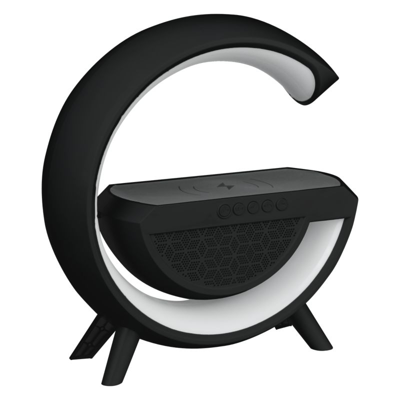 Lampka biurkowa DPM z głośnikiem BT RGB czarna