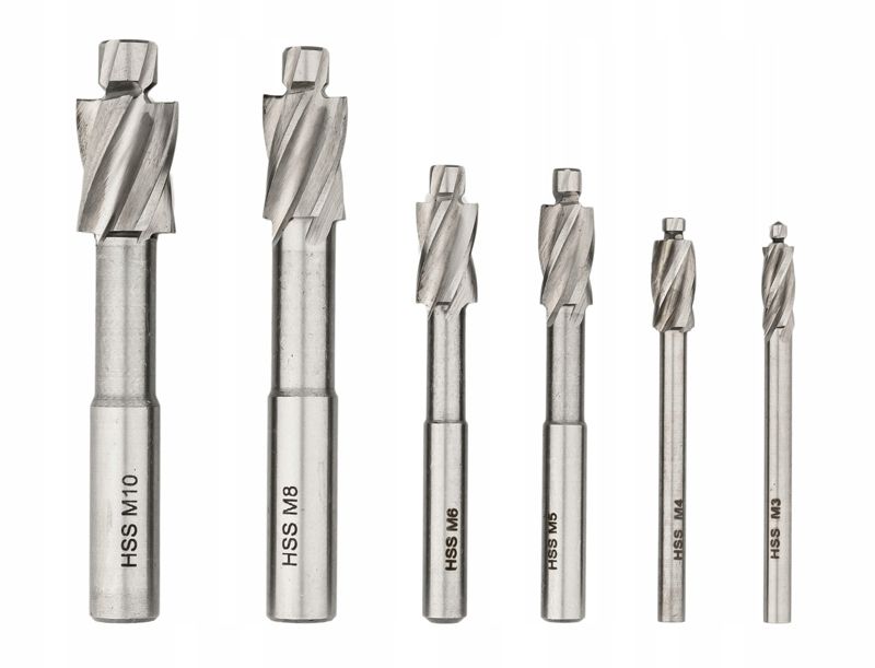 Pogłębiacze FALON-TECH kobaltowe wiertła frezy z pilotem M3-M10 wiertło do metalu 6szt, 1szt.