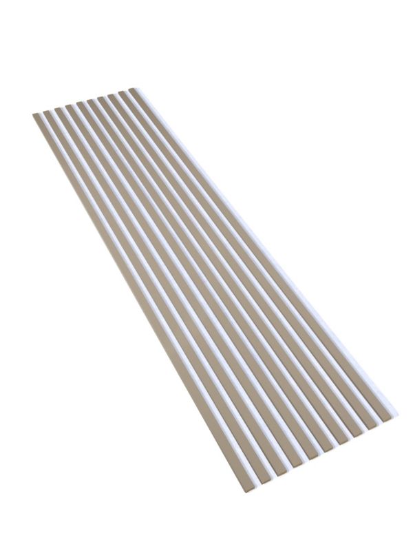 Lamele na Białej Płycie Ścienne SunWood 275x58cm Panel Dekoracyjny Piaskowy Szary 1 szt.