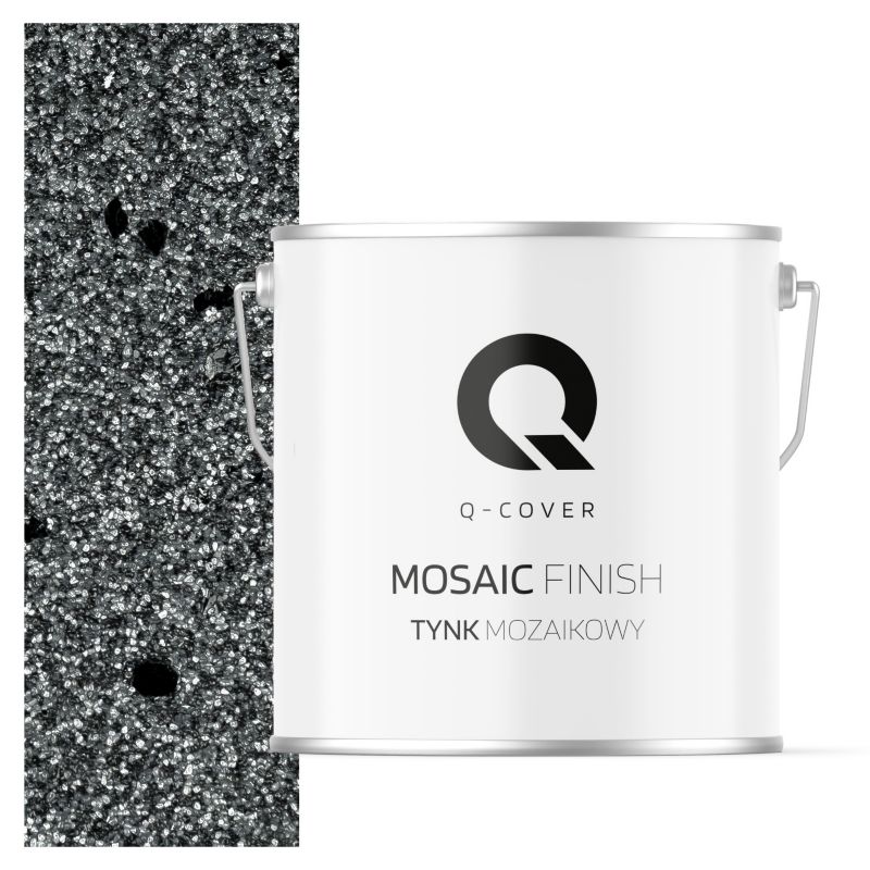 Tynk Mozaikowy Q-Cover Szary ciemny z czarną miką M44 7KG