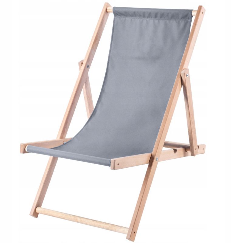 Leżak KADAX Drewniany Plażowy Ogrodowy Składany Leżaki Solidny Wygodny 1szt.