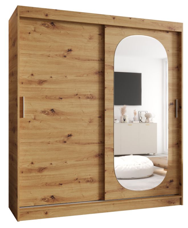 Szafa przesuwna z lustrem Garderoba Abiks ROYAL 180 dąb artisan 1szt.