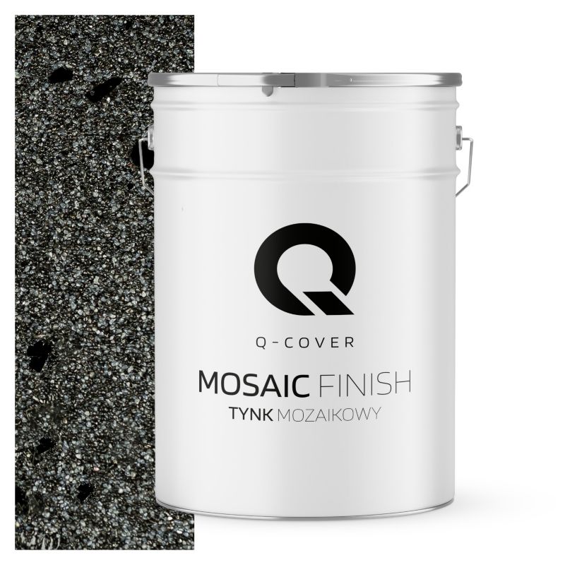 Tynk Mozaikowy Q-Cover Szary ciemny z czarną miką M45 12.5KG