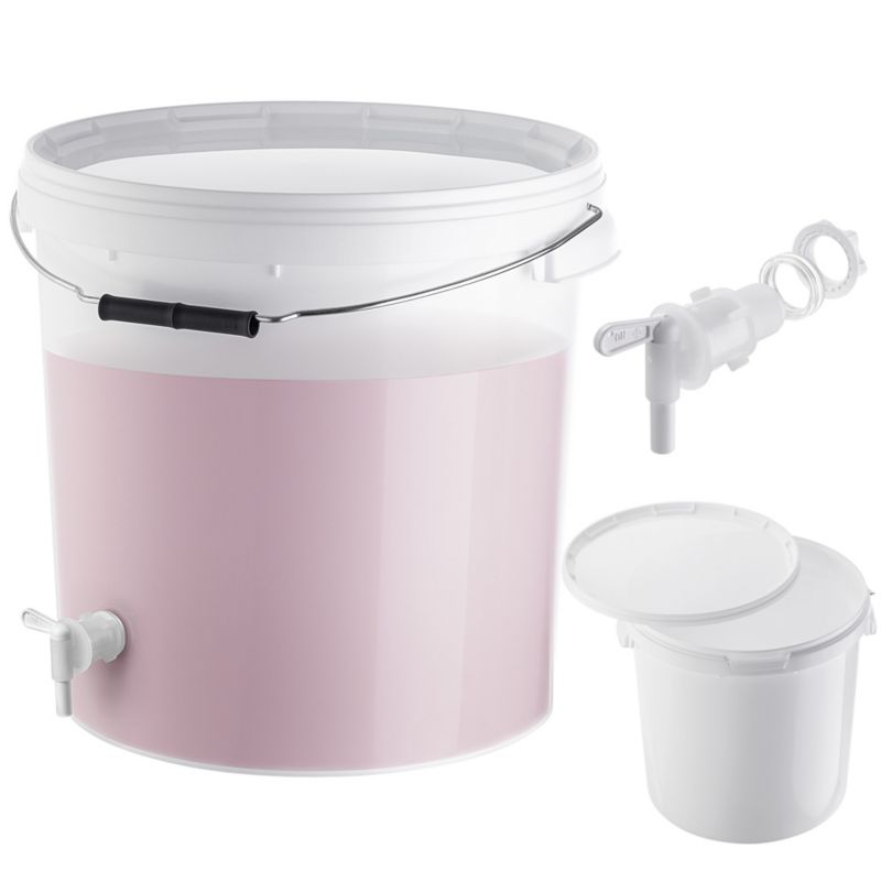 Wiadro fermentacyjne KADAX Zestaw z pokrywą i uchwytem białe 20L 1 szt.