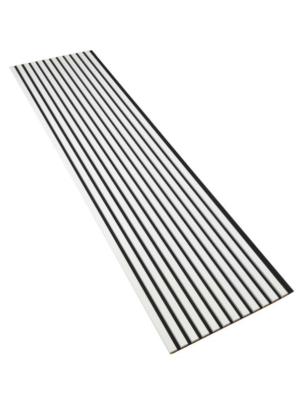 Lamele Ścienne na Czarnej Płycie SunWood 275x55cm Panel Dekoracyjny Biały 1 szt.