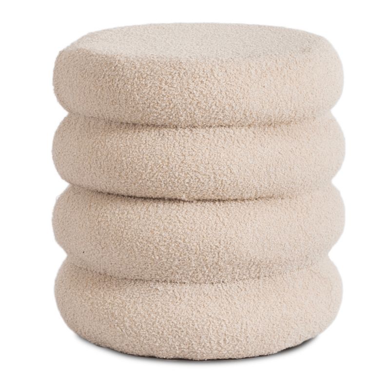 Pufa Mebel Elite ROSSA Siedzisko Do Przedpokoju Toaletki Teddy Puf Beż 1 szt