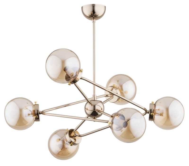 Żyrandol Alfa Resto złoto-bursztynowy wym: 57 x 66 x 66 cm 6xE14 x 40W 1 szt.