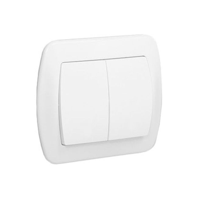 Łącznik podwójny Kontakt-Simon Akord biały