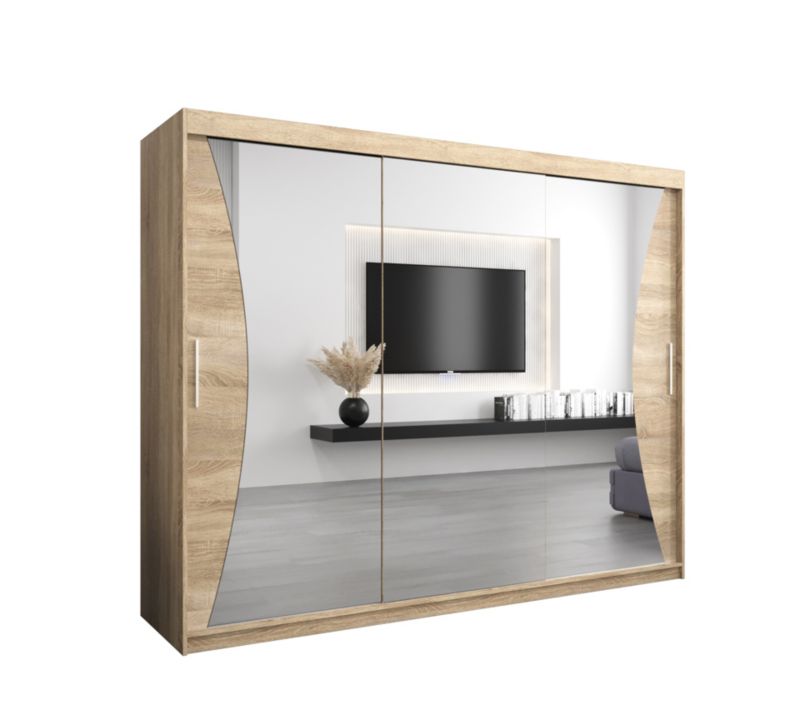 Szafa przesuwna Garderoba Abiks MONACO 250 dąb sonoma + dąb sonoma 1 szt.