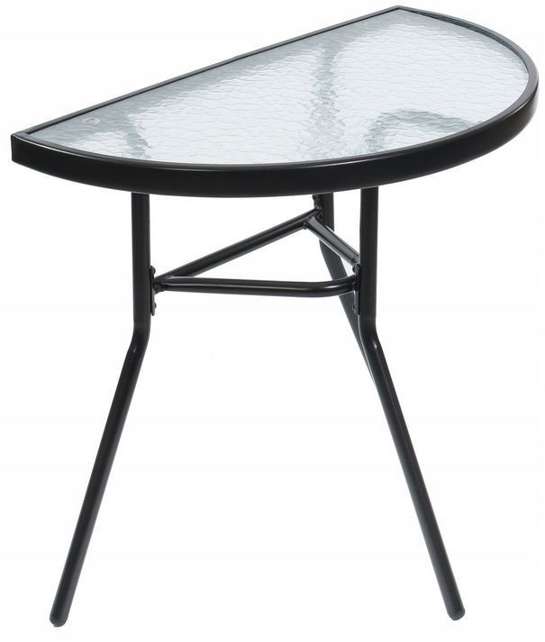 Stolik kawowy Bauerkraft szklany półokrągły czarny 1 szt.