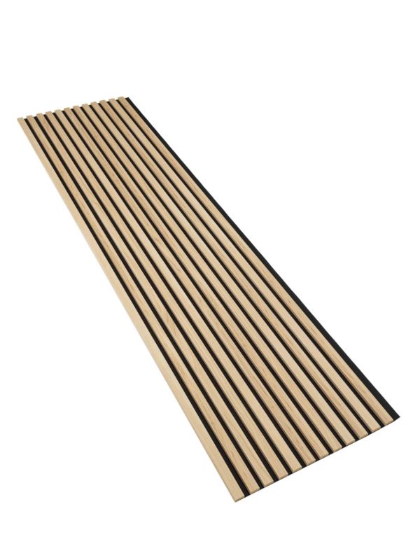 Lamele Ścienne na Płycie Czarnej SunWood 275x55cm Panele Dekoracyjne Kremowe Riva 1 szt.