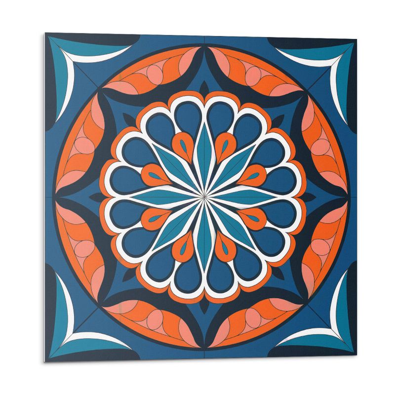 Kafelki samoprzylepne Wallfluent 30x30 cm Liściasta mandala w stylu 9 szt.