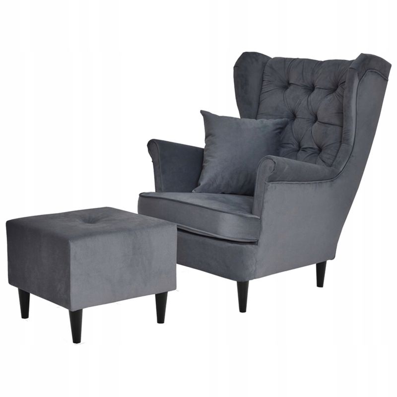 Fotel uszak do salonu Family Meble Gaja szary 1szt