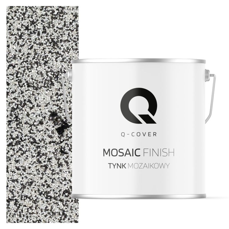 Tynk Mozaikowy Q-Cover Biało-czarny z czarną miką M24 7KG