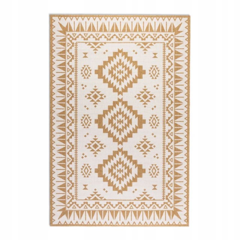 Dywan Elle Decor na taras 80x150cm ,żółto kremowy dwustronny, sznurkowy płasko tkany 1 szt.