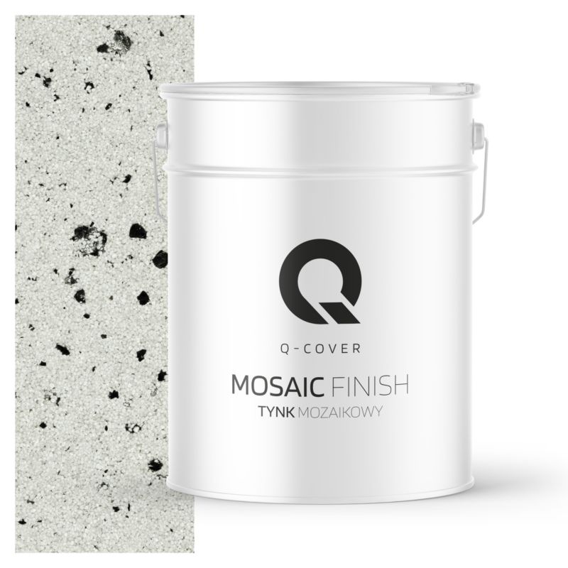 Tynk Mozaikowy Q-Cover Biały z czarną miką M02 12.5KG