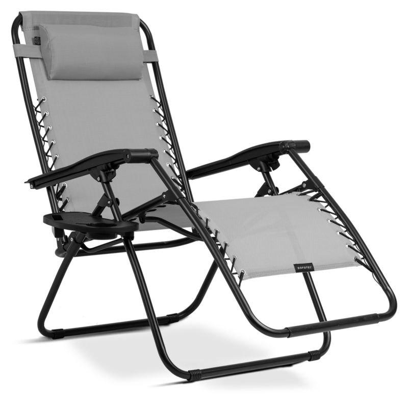 Leżak ogrodowy grawitacyjny Sofotel 110x102x60 cm plażowy składany na taras balkon 1 szt.