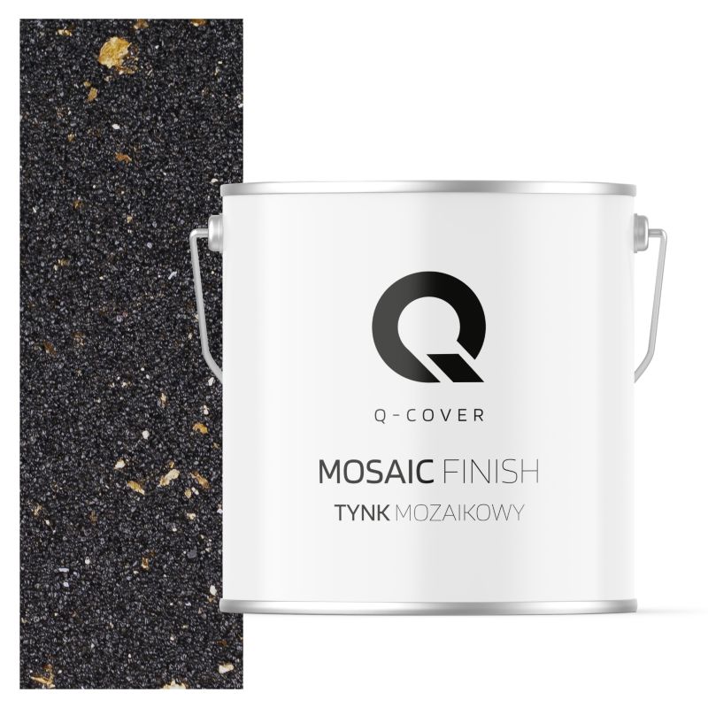 Tynk Mozaikowy Q-Cover Czarny ze złotą miką M14 7KG