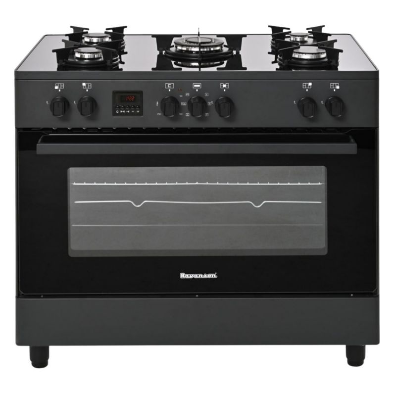 Kuchnia gazowo-elektryczna RAVANSON KWGE-K90 GLASS Czarna 1 szt.