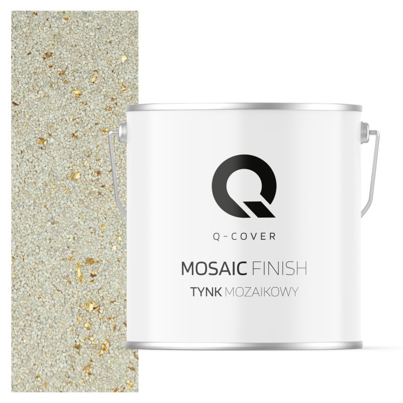 Tynk Mozaikowy Q-Cover Biały ze złotą miką M08 7KG